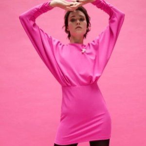 Zara Pretty in Pink Dolman Sleeve Crepe Mini Dress Sz XS Valentine's DAY!!